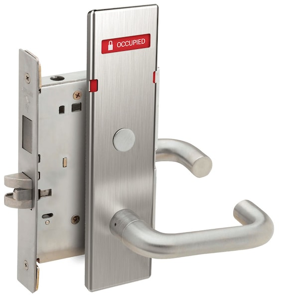 Schlage Grade 1 Privacy with Deadbolt Mortise Lock, 03 Lever, N Escutcheon, Exterior Indicator Displays -inV L9440 03N 626 L283-722 - main
